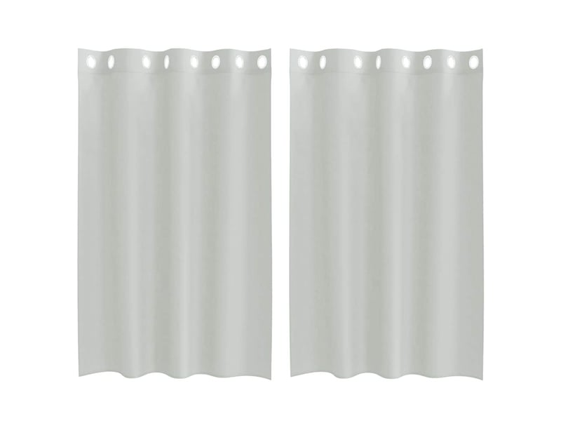 Lot de 2 rideaux en voile, voilages avec œillets gris clair 140x175 cm cf44358 - Conforama A