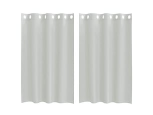 Lot de 2 rideaux en voile, voilages avec œillets gris clair 140x175 cm cf44358