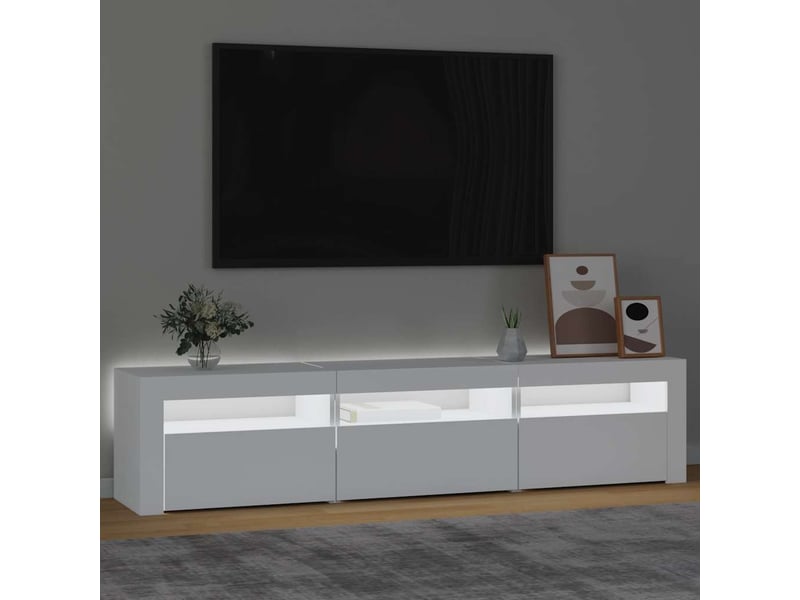 Meuble tv - banc tv - meuble de rangement avec lumières led blanc 180x35x40 cm - Conforama C