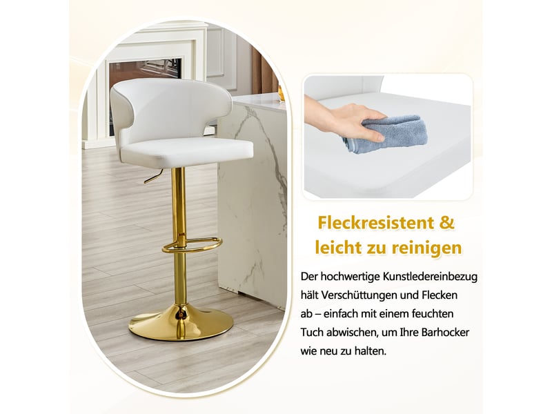  Lot de 2 tabourets de bar réglables et pivotants en pu blanc W3658P438274 - Conforama D