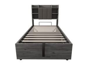 Lit simple 90x200 cm MAISONORA coloris gris