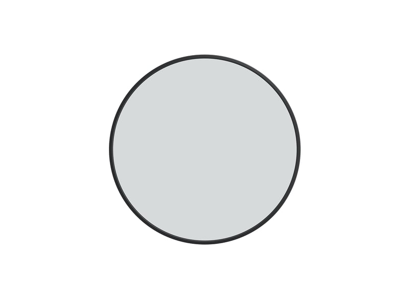  Miroir rond mural 75 cm, miroir de adapté à salle de bain chambre et salon, cadre aluminium renforcé incassable, verre trempé, noir  - Conforama A