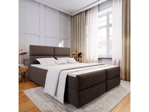 Lit avec rangement 140x200 cm <strong>MASSENO</strong> <strong></strong> coloris marron