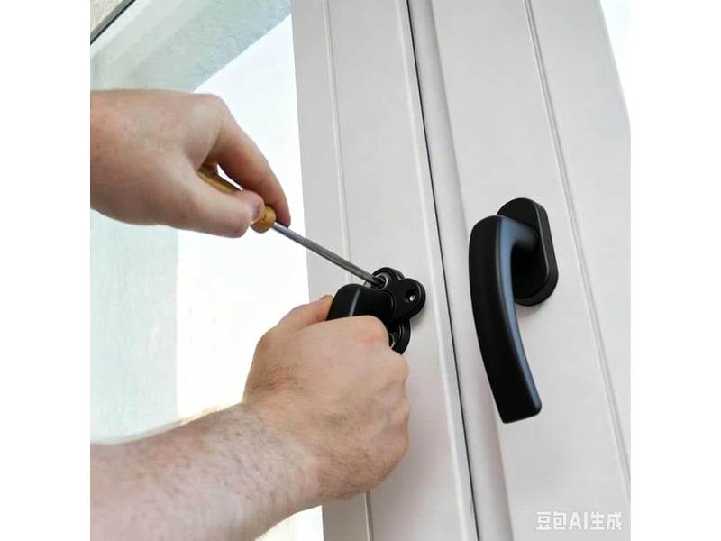 Poignee de fenetre,poignée de fenêtre, poignées de fenêtre à clé en aluminium noir - Conforama B