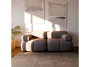 Canapé modulable 2 places FARO – tissu gris – 188 cm