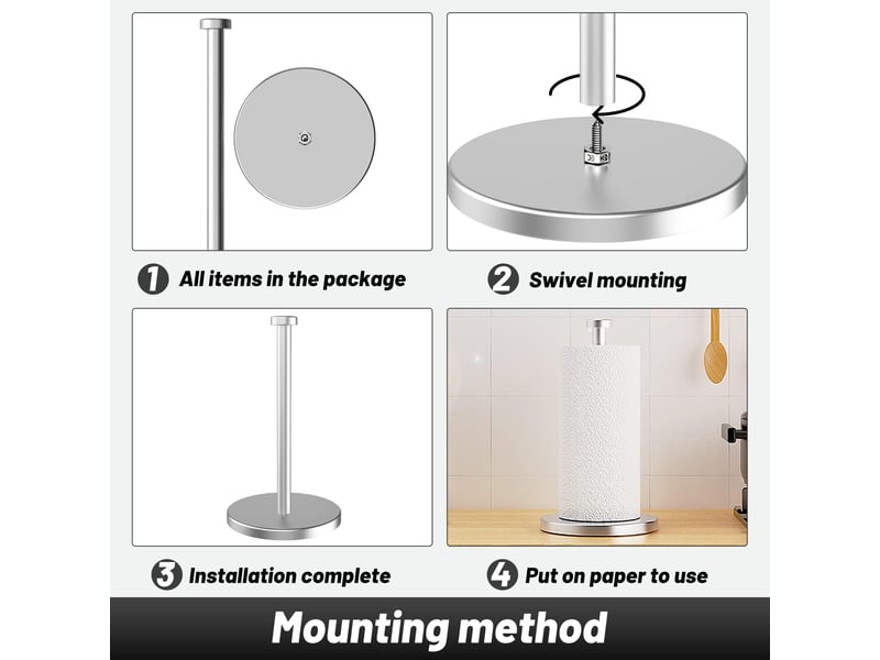 Porte sopalin, porte essuie tout pour la cuisine et la salle de bains, support sopalin avec ventouse lestée, porte rouleau essuie tout pour une  - Conforama E