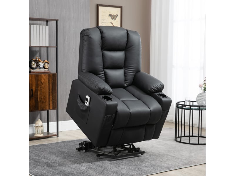  Fauteuil de massage 90x98x102 cm releveur inclinable métal noir  - Conforama B