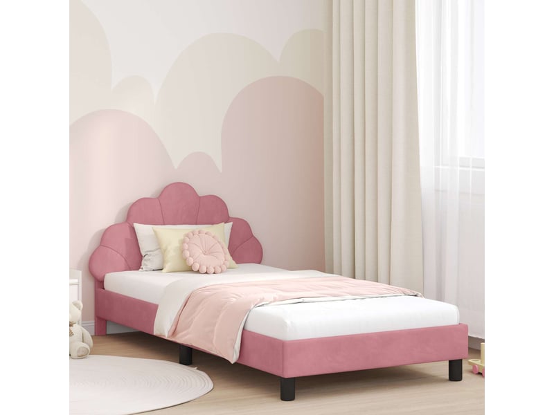  Cadre de lit pour enfants - lit jeune avec tête de lit rose 90 x 200 cm  - Conforama B