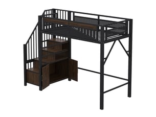 Lit mezzanine 90x200 cm <strong></strong> <strong></strong> coloris noir