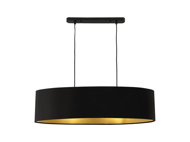  Suspension décorative luminaire applique métal et textile avec 2 douilles 78 cm 03_0003944  - Conforama A