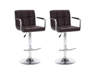 Lot de 2 tabouret de bar, chaise de bar marron similicuir shl81117