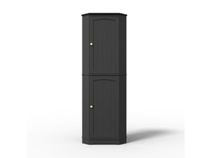 Armoire d’angle avec 2 portes et étagères réglables, 42 x 42 x 166 cm