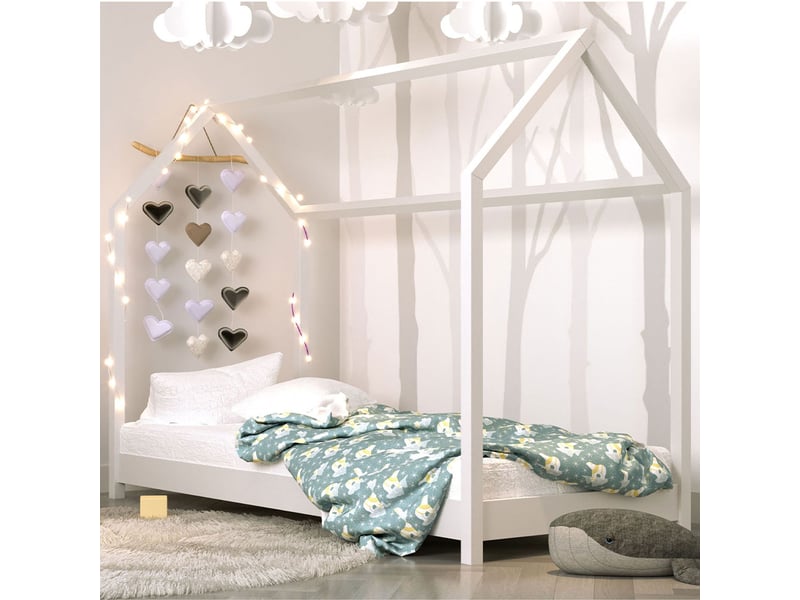  Lit cabane - bois - bella - blanc - 90x200 cm 3LT55.BL.0920 - Conforama B
