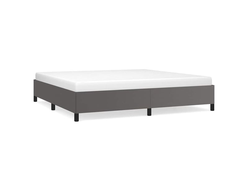  Lit double- lit adulte -  cadre de lit sans matelas gris 200x200 cm similicuir  - Conforama A