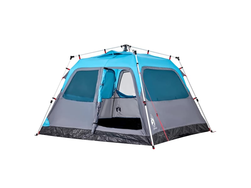  Tente de camping, tente à dôme 4 personnes bleu libération rapide shl768  - Conforama E
