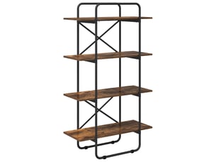 Étagère 4 niveaux, étagère de rangement 60 x 35 x 140 cm pb chêne fumé