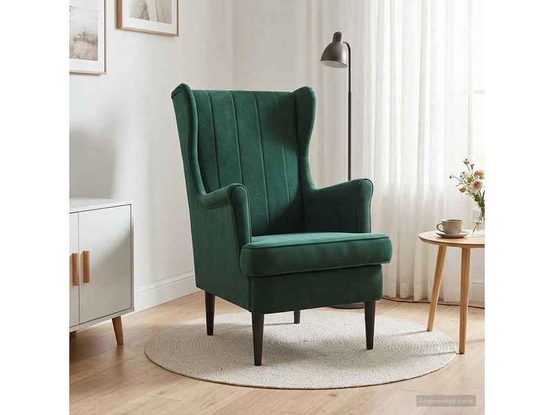  Vidaxl fauteuil vert foncé velours  - Conforama B