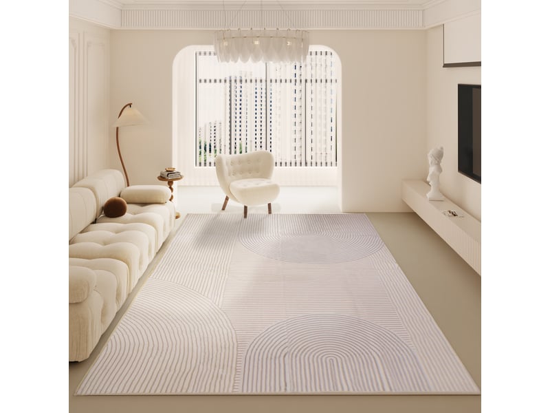 Tapis de salon et chambre en peluche courte haute densité – motifs géométriques, antidérapant, 120x170 cm  - Conforama A