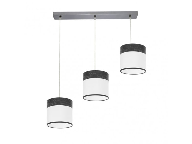  Rampe de plafond fabrilamp cloe chromeblanc-bois noir 3 x e27 hauteur réglable 35-108 cm 60x16 cm 175493009 - Conforama D