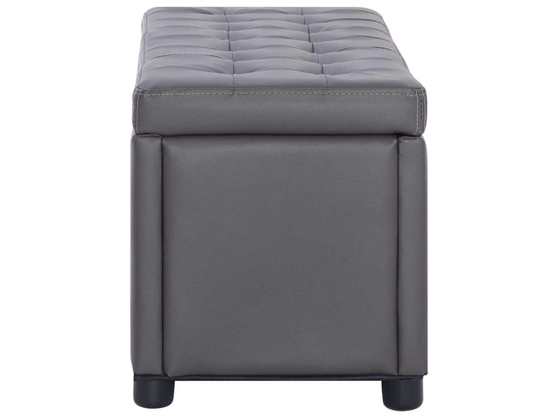  Banc de rangement 87,5 cm gris similicuir  - Conforama C