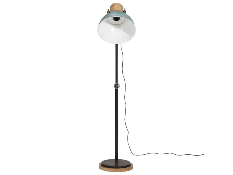  Lampadaire réglable style industriel salon bureau 30 x 30 x 100-150 cm en bois de manguier bleu délavé 02_0047553  - Conforama C