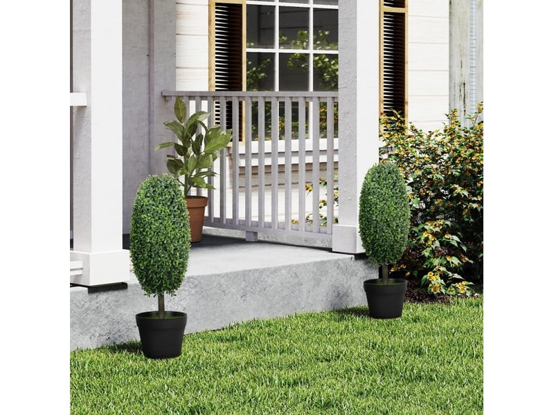  Lot de 2 plantes artificielles 17,5x17,5x60 cm résistantes aux uv vert  - Conforama C