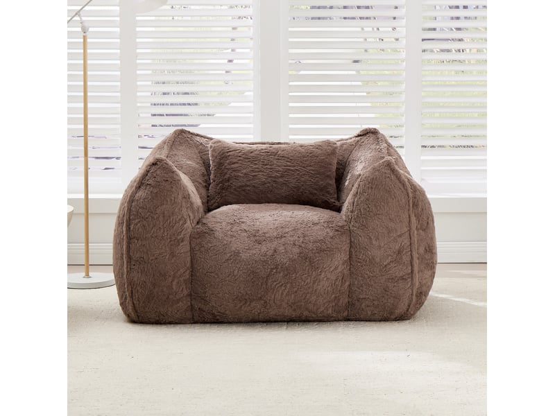  Fauteuil poire géant 123x97x73 cm avec coussin kaki  - Conforama C