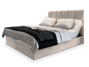 Lit avec rangement 180x200 cm <strong>MASSENO</strong>  <strong></strong> coloris beige
