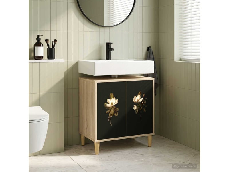  Armoire de salle de bain, meuble de rangement bremen sonoma 60x40x60 cm  - Conforama B