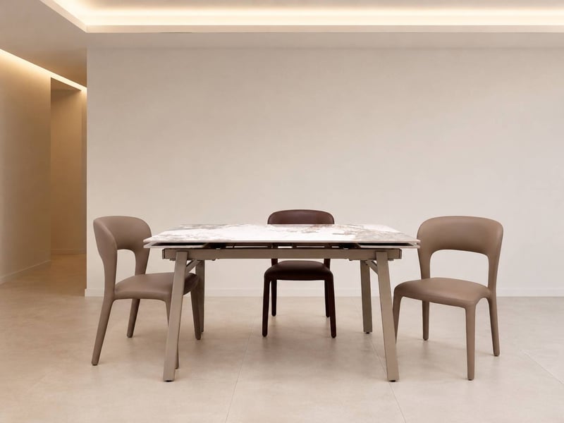 Table à manger à rallonge 140200×80, plateau en céramique - Conforama B