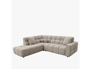Canapé d'angle en tissu beige - angle gauche