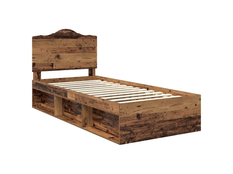 Lit simple- lit adulte - cadre de lit bois ancien 100 x 200 cm pin massif - Conforama C
