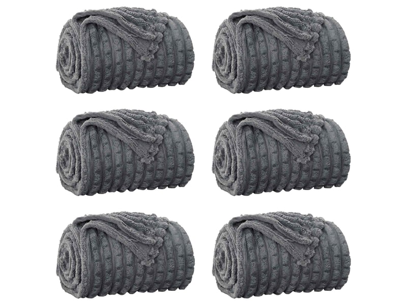 Couverture jetée de canapé 6 pcs gris foncé 200x150 cm 4.5 kg toison - Conforama A