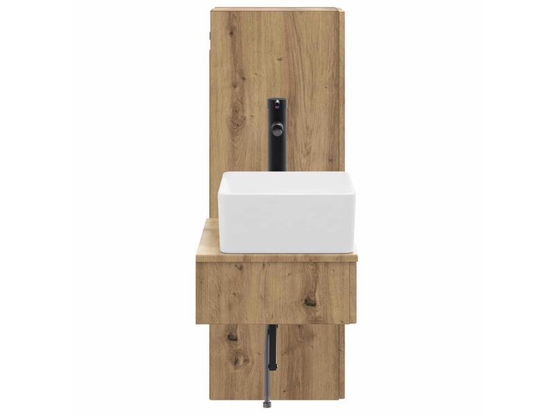  Ensemble de mobilier de salle de bain 2 pcs chêne artisanal shl5327  - Conforama D