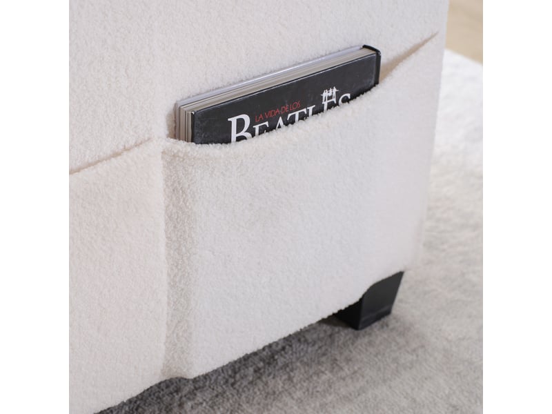  Fauteuil convertible blanc 1 place - canapé lit multifonction avec rangement intégré et usb  - Conforama R