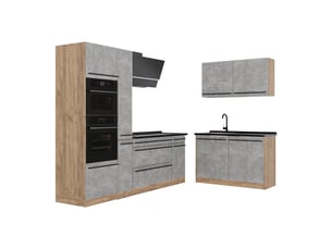 Vicco cuisine en angle, bétonchêne doré, 230 x 120 cm plan de travail anthracite
