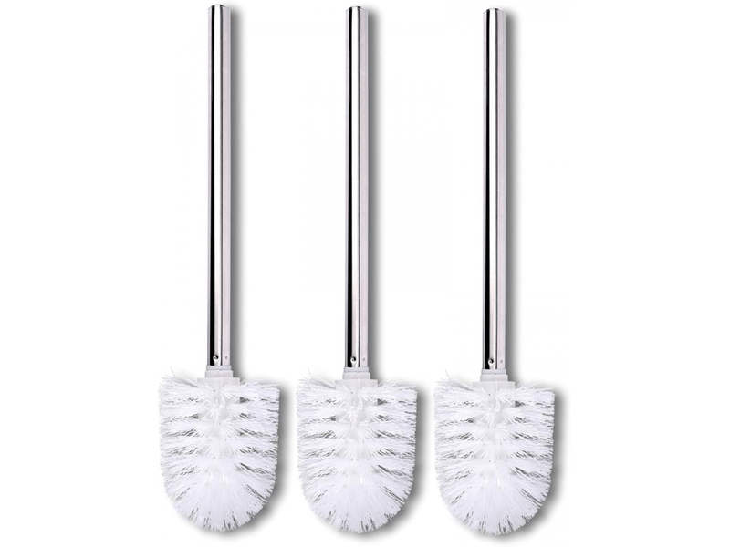 Pack de 3 brosses de rechange pour toilettes tête de brosse acier inoxydable blanc brosse pour toilettes brosse de rechange pour toilettes - Conforama A