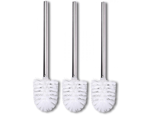 Pack de 3 brosses de rechange pour toilettes tête de brosse acier inoxydable blanc brosse pour toilettes brosse de rechange pour toilettes