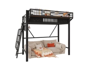 Lit mezzanine 90x200 cm <strong>MIVRAY </strong>  <strong></strong> coloris noir