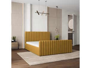 Lit coffre 180x200 cm <strong>MASSENO</strong>  <strong></strong> coloris jaune