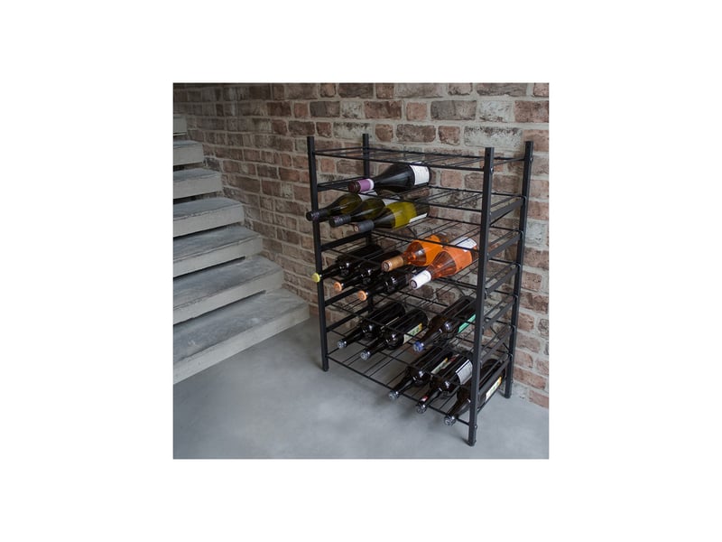  Range-bouteilles 48 bouteilles en métal noir 59 x 26 x 80 cm 62840 - Conforama D