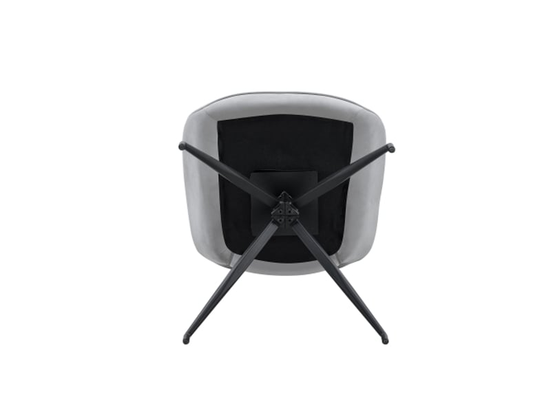  Lot de 2 chaises de salle à manger pivotantes 360° en velours gris clair - cadre métal noir, design moderne  - Conforama E