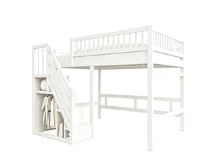 Lit mezzanine 140x200 cm MAISONORA   coloris blanc