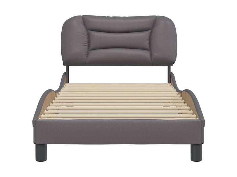  Lit simple- lit adulte -  cadre de lit sans matelas hvar gris 90x190 cm similicuir  - Conforama C
