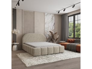 Lit coffre 180x200 cm <strong>MASSENO</strong> <strong></strong> coloris beige