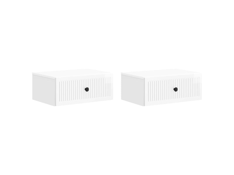  Table de chevet 2 pièces blanc brillant 49 x 34,5 x 20 cm  - Conforama B