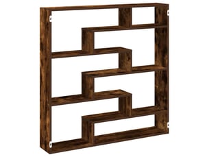 Étagère cube murale 7 compartiments chêne fumé bois ingénierie cf41353
