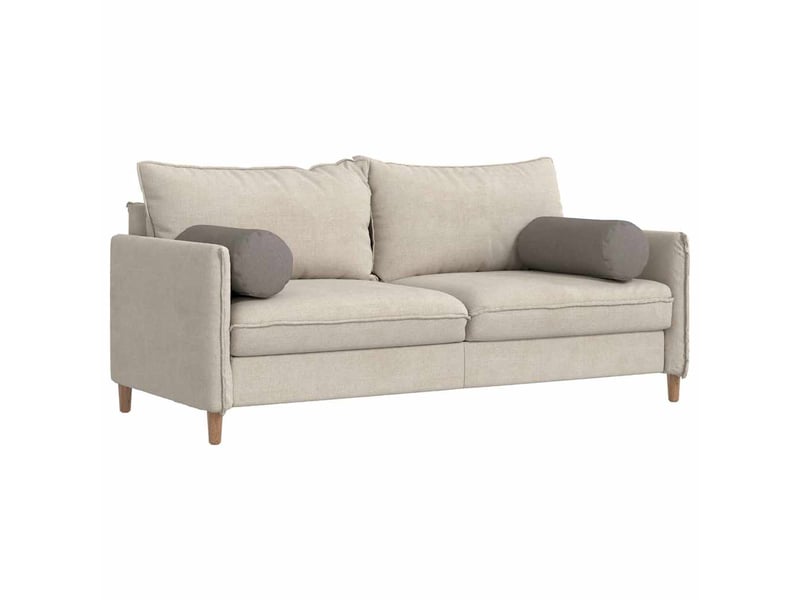  Lot de 2 coussins d'accent, coussins décoratifs, coussins lombaires tissu taupe ø 25 x 70 cm cf56709  - Conforama C