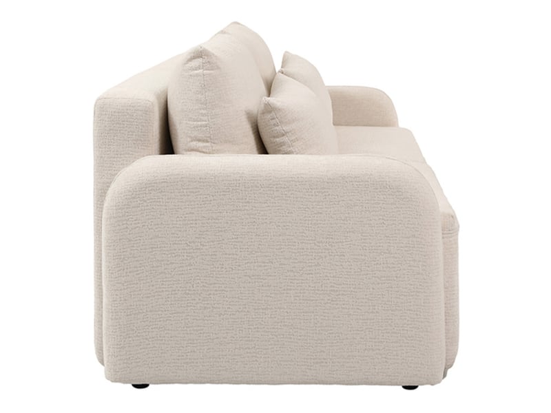  Canapé convertible 3 places en tissu beige et pieds noirs - sokka  - Conforama C