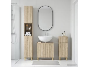 Ensemble de meuble de salle de bain 3 pièces delft chêne sonoma cf63383
